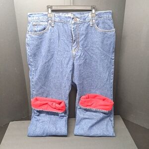 CABELAS Women 14 Long Fleece Lined Insulated Jeans Work Pants, 33" Inseam